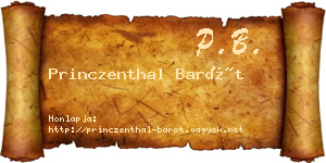 Princzenthal Barót névjegykártya
